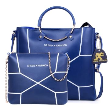 Speed X Fashion Women's Handbags And Shoulder Bag Combo (Blue)