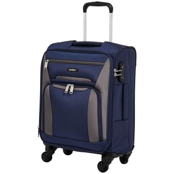 Amazon Brand - Solimo 56.5 cms Softsided Suitcase with Wheels, Blue