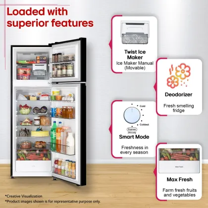 LG GLT2826XWOB 276 L 2 Star Double Door Refrigerator