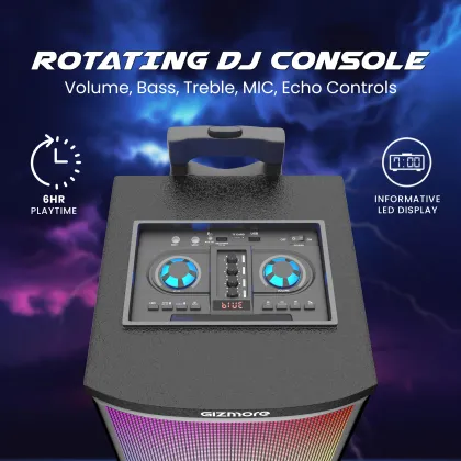 Gizmore Thunder DJ Trolley 200W Bluetooth Speaker