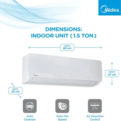 Midea MAI18SP3R34F0 1.5 Ton 3 Star 2024 Inverter Split AC