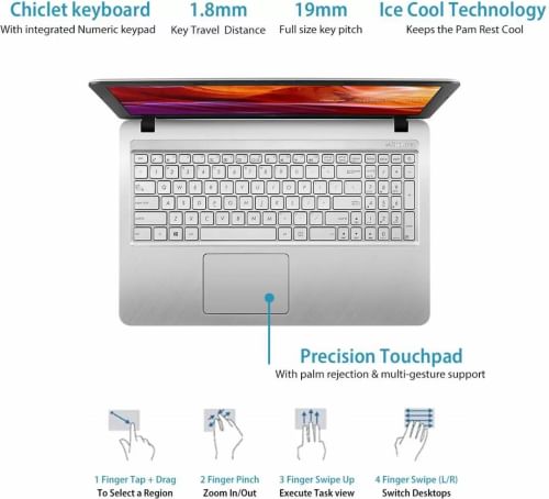 Asus VivoBook X543MA-GQ1358T Laptop (Celeron Dual Core/ 4GB/ 256GB SSD/ Win10 Home)