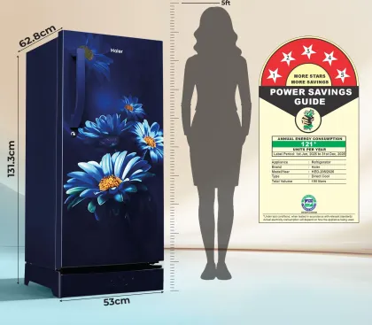 Haier HED-205MHBA-P 190 L 5 Star Single Door Refrigerator