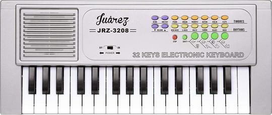 Juarez JRZ3208 Electronic Musical Keyboard Piano - 32 Keys, Silver