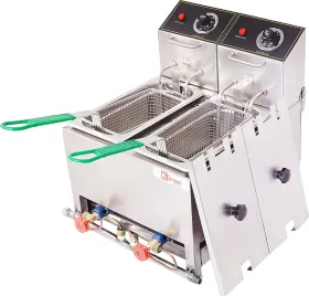 Kiran Double Pan 5L Electric & Gas Deep Fryer