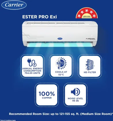 Carrier Ester Pro Exi CAI18ES5R34F1 1.5 Ton 5 Star 2024 Inverter Split AC