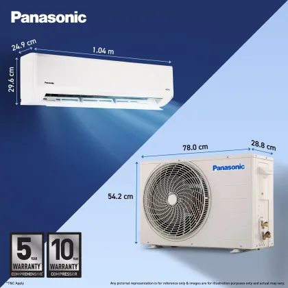 Panasonic CS/CU-NU18BKY4WX 1.5 Ton 4 Star 2026 Inverter Split AC