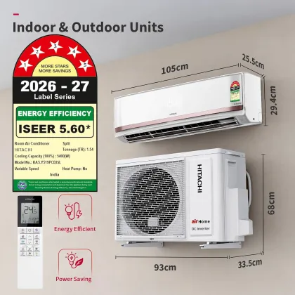 Hitachi RAS.Y519PCDISL 1.5 Ton 5 Star 2026 Inverter Split AC