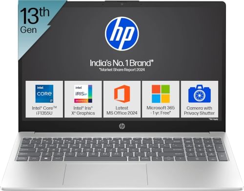 HP 15-fd0514TU Laptop (13th Gen Core i7/ 16GB/ 512GB SSD/ Win11 Home)