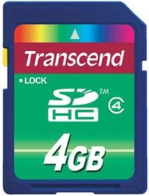 Transcend SDHC 4GB Standard Class 4 Memory Card (TS4GSDHC4)