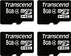 Transcend Pack Of 4 - Transcend 8 Gb Micro Sdhc Memory Card Class 4