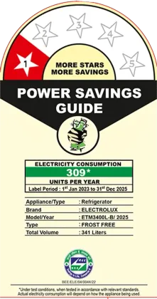 Electrolux ETM3400L-B 341 L 1 Star Double Door Refrigerator