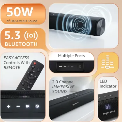 Amazon Basics ABET40WSB 50W Soundbar