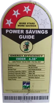 Blue Star IA318QXUS 1.5 Ton 3 Star 2026 Inverter Split AC