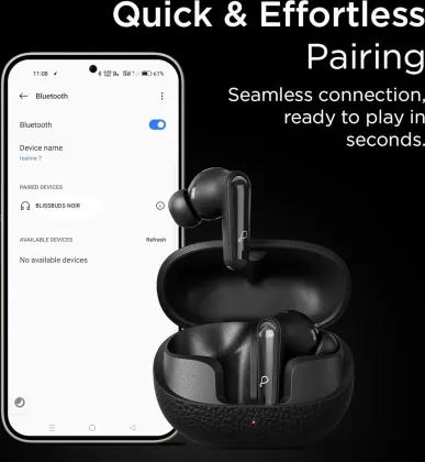 Pebble BlissBuds Noir True Wireless Earbuds