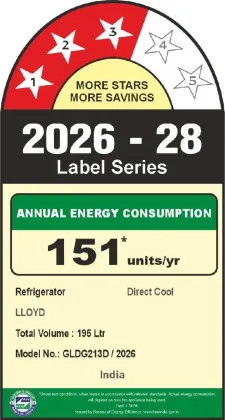 Lloyd GLDG213DJBAI 195 L 3 Star Single Door Refrigerator