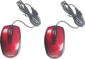 Tuscan 2 Pcs TSC-127 Wired Optical Mouse (USB 2.0)