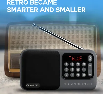 Amkette Pocket Mate FM Radio with Bluetooth Speaker