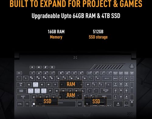 Asus TUF Gaming F16 FX607VU-RL174W Laptop (Intel Core 5 210H/ 16GB/ 512GB SSD/ Win11/ 6GB Graph)