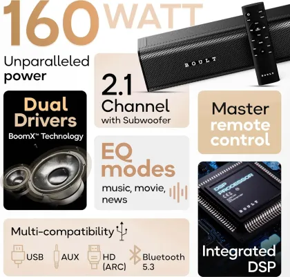 Boult Bassbox X160 160W Bluetooth Soundbar