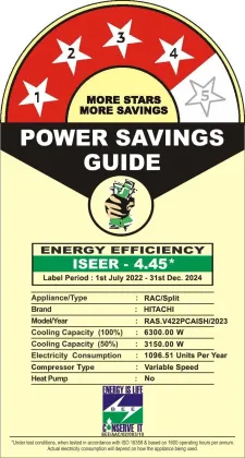 Hitachi RAS.V422PCAISH 1.8 Ton 4 Star 2023 Split AC