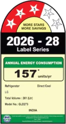 LG GLD2736YBRW 261 L 3 Star Single Door Refrigerator