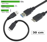 Storite 1 Feet USB 3.0 A to Micro B USB Cable for Portable External Hard Drives