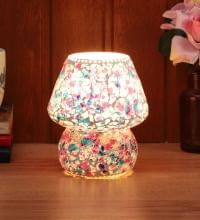 Foziq Tokyo Multicolour Glass Shade Table Lamp With Glass Base