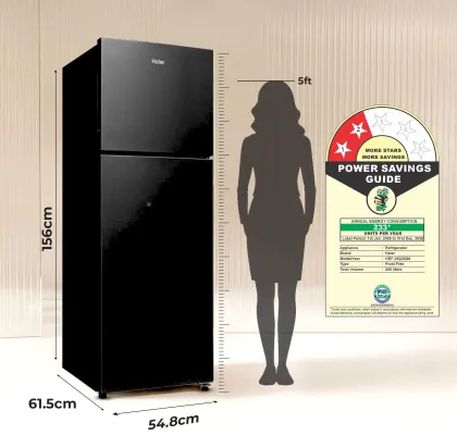 Haier HEF-252EGBA-P 240 L 2 Star Double Door Refrigerator