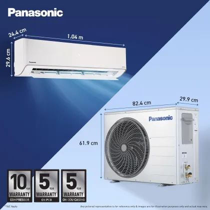 Panasonic CS/CU-EZ24CKYFM 2 Ton 3 Star 2026 Inverter Split AC