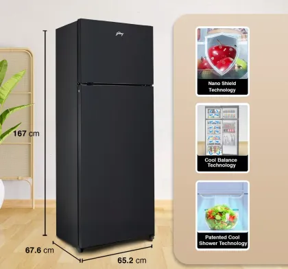 Godrej RF EON 331B RCIT MT BK 308 L 2 Star Double Door Refrigerator