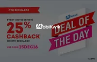 Recharge Your DTH & Every 3rd User Gets 25% Cashback