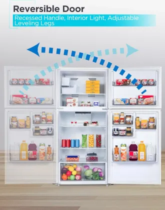 BLACK+DECKER BR2010JIMW 20.1 Cu Ft Double Door Refrigerator