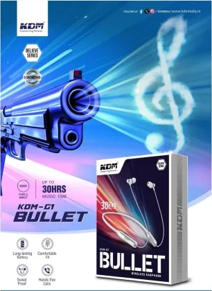 KDM G1-Bullet Wireless Neckband Price in India 2025, Full Specs