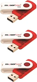Moserbaer Swivel 16GB Pen Drive (Pack of 3)