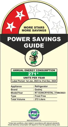 Godrej RT EONCRYSTAL 310BN RI 272 L 2 Star Double Door Refrigerator