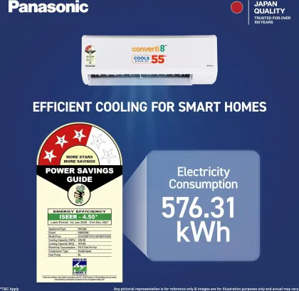 Panasonic CS/CU-SU12BKY3T 1 Ton 3 Star 2026 Inverter Split AC