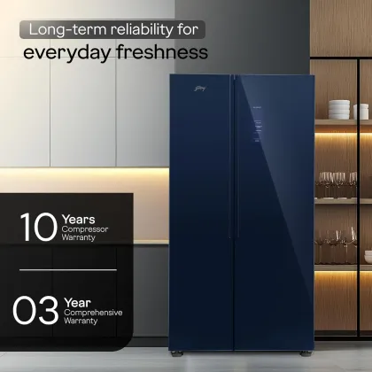 Godrej RS EONVELVET 646C RIT SM BL 600 L Side by Side Door Refrigerator
