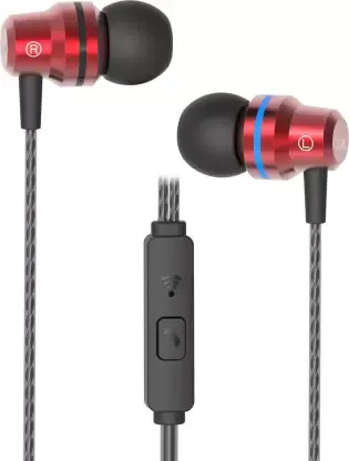 boAt Bassheads 106 Red Wired Headset With Mic
