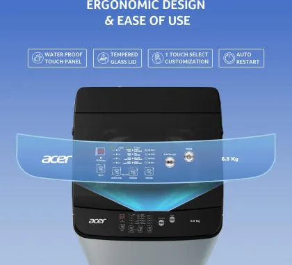 Acer AR65HFATLH1C1LG24D 6.5 Kg Fully Automatic Top Load Washing Machine
