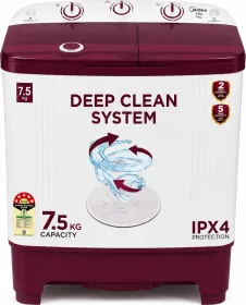 Midea MWMSA075PDX 7.5 Kg Semi Automatic Washing Machine