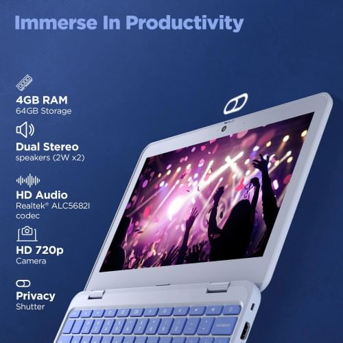 Lenovo Chromebook 82UY0014HA Laptop (Intel Celeron N4500/ 4GB/ 64GB SSD/ Chrome OS)