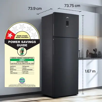 Godrej RF EON 416AN RCI GR BK 415 L 1 Star Double Door Refrigerator