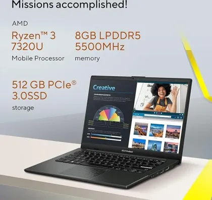Asus Vivobook Go 14 E1404FA-EB2322WS Laptop (AMD Ryzen 3 7320U/ 8GB/ 512GB SSD/ Win11 Home)