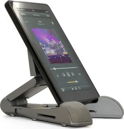 Aduro Sound Squared "S2" Bluetooth Speaker Stand for Tablets and Phones Apple iPad, Kindle Fire HD, Samsung Galaxy Tab, Motorola XOOM (Retail Packaging) (Grey)