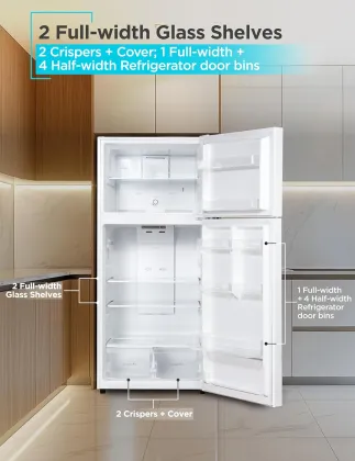 BLACK+DECKER BR1810HW 18.1 Cu Ft Double Door Refrigerator