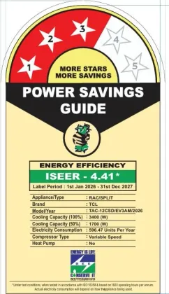 TCL TAC-12CSD/EV3AM 1 Ton 3 Star 2026 Inverter Split AC