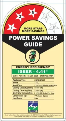 TCL TAC-22CSD/EV3AM 2 Ton 3 Star 2026 Inverter Split AC