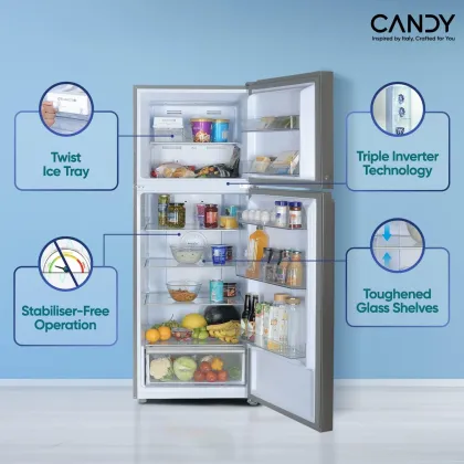 Candy CDD3532MS 328 L 2 Star Double Door Refrigerator