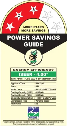 BPL BAS-V243PBTC5 2 Ton 3 Star 2025 Inverter Split AC